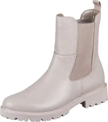 A single beige boot is shown against a white background.