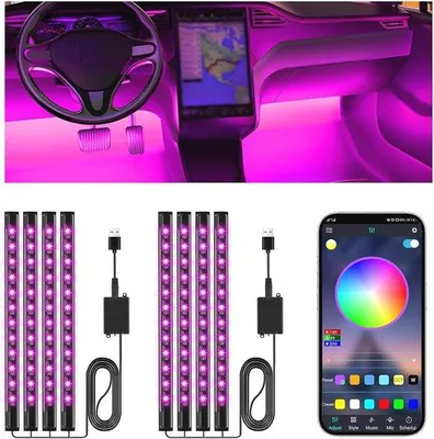 Obrázok produktu pre LED osvetlenie interiéru do auta s ovládaním cez aplikáciu a USB portom – autodoplnky a dekorácie