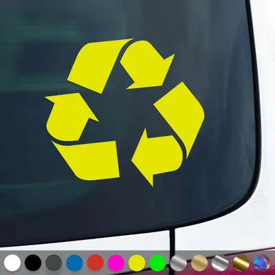 Produktbild von PantherPixel Recycling Aufkleber Mülltrennung Mülltonne Sticker Auto Geschenkidee Farbe Neon-Gelb