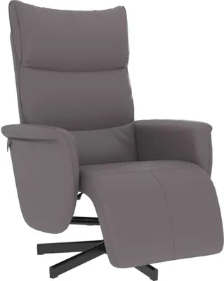 A gray recliner chair with a footrest extended, shown from a three-quarter angle against a white background.