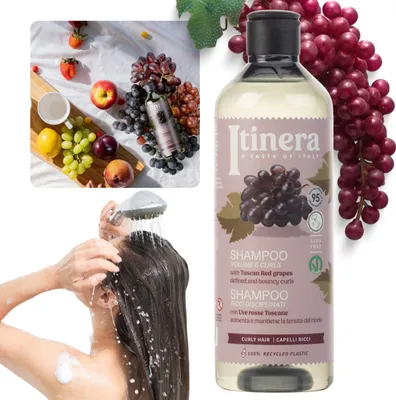 Produktbild von ITINERA Shampoo für lockiges Haar mit toskanischen roten Trauben, 370 ml x 4 Stück