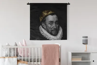 Produktbild von MuchoWow® Wandteppich Wandbehang Wilhelm von Oranien - Kunst - Gemälde 90x90 cm Tapisserie Dekoration Wandtuch - Wandaufhänger