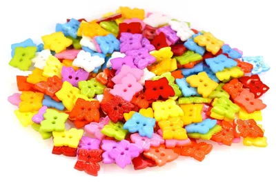 10 x Kinderknopf Schmetterling, 15 x 13 mm, 2-Loch-Knopf, Farbmix Farbmischung