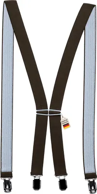 Produktbild von Hosenträger Uni 2,5 cm X-Form mit 4 robusten Clips Damen und Herren (braun)