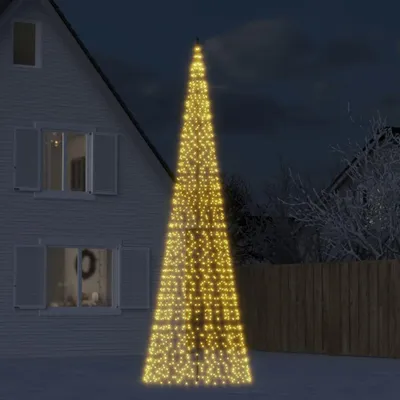 Immagine prodotto di vidaXL Albero di Natale a LED per pennone 1534 LED bianco caldo 500 cm