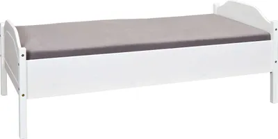 Image de Lit Lit simple Karlo bois massif blanc 90 x 200 cm