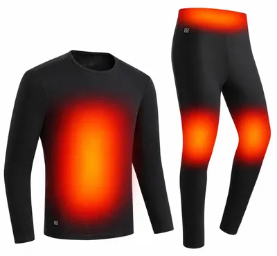 Obrázek produktu pro INF Vyhřívané spodní prádlo pánské - Elektrické termoprádlo set Černá L