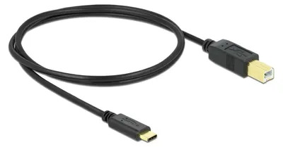 Produktbild von DeLOCK 83601, 1 m, USB C, USB B, USB 2.0, Männlich/Männlich, Schwarz
