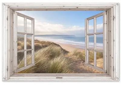 Produktbild von Gartenposter 120x80 cm - Wandbild für den Außenbereich - Gartenposter für den Außenbereich - Gartenposter mit Durchsichteffekt - Gartenposter mit Strandmotiv - UV-beständige Tinte - Poster für den Außenbereich