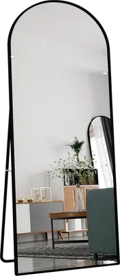 Obrázek produktu pro Celotělové zrcadlo, tvrzené sklo, dvojité uchycení, černé – 180 × 80 cm