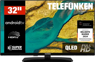 Produktbild von Telefunken D32Q751X2CW QLED Fernseher 32 Zoll Android Smart TV Full HD, HDR TV, Triple-Tuner (2026)