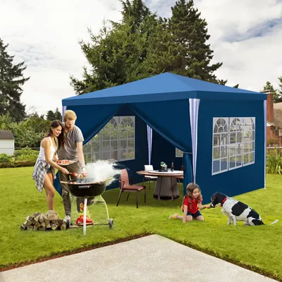 Produktbild von Jopassy Pavillon Wasserdicht – Terrassenpavillon mit Verbolzung, perfektes Gartenzelt für Partys Blau 3x3m