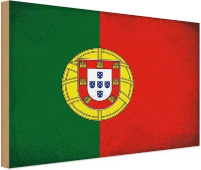 Produktbild von vianmo Holzschild 30x40 cm Portugal Flagge Fahne Wappen