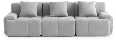 Immagine prodotto di DIVANO MODULARE MILYSOFA SOFAMOUS, modello a 3 posti, dal design lineare, rivestito in tessuto di chenille color grigio minerale