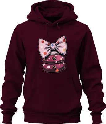 Produktbild von Schleife Knöpfe Polka Dots Karneval Clown Jeck Fasching Kostüm Uni Hoodie Kapuzenpullover, Burgundy, L
