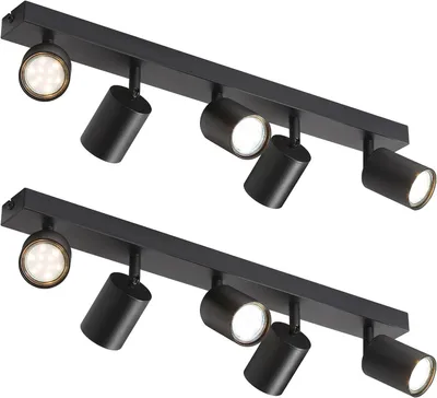 Produktbild von ZMH LED Deckenleuchte Schwarz 5 Flammig Deckenlampe 2ER Deckenstrahler Modern GU10 Metall Deckenspots Schwenkbar 330° für Wohnzimmer Schlafzimmer Flur