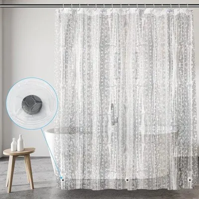 Produktbild von Famanu Duschvorhang 240 x 200 cm mit Gewichtsmagneten - Transparent