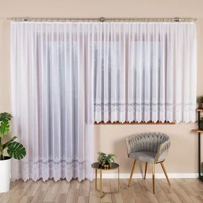 Obrázek produktu pro Dekorační žakárová záclona na žabky MODESTA LONG bílá 300x250 cm (cena za 1 kus dlouhé záclony) MyBestHome