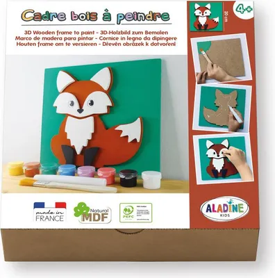 Image de ALADINE - Tableau en bois à peindre en 3D Renard
