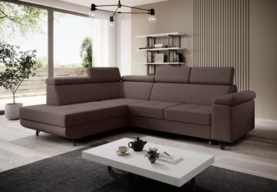 Produktbild von FURMEB24 ECKSOFA CAPRI mit schlaffunktion links 249x184 cm BRAUN vogue