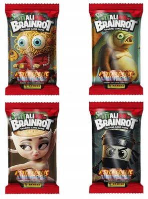 Produktbild von ITALIAN BRAINROT PANINI CARD SET: 4 x PACKETS = 24 CARDS + 4 SPECIAL HOLO CARDS