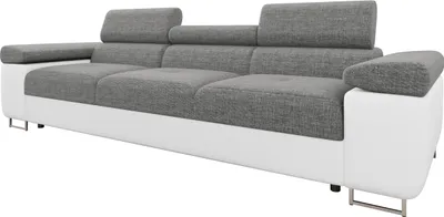 Produktbild von MIRJAN24 Sofa Torezio 3, Couch mit Einstellbare Kopfstützen,  3-Sitzer, Wohnzimmer, 263x102x70-90 cm (Farbe: Soft 017 + Lux 05)