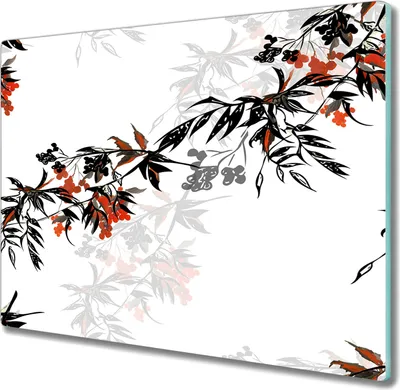 Produktbild von Coloray Hackbrett Herdabdeckplatte 60x52 cm Küchenbrett Kochplattenabdeckung Schneidebrett - Fruchtblätter