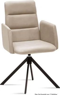 Produktbild von Armlehnstuhl drehbar (2er-Set) Deidre 52x92x60 Schwarz/Natur