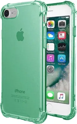 Image de Smartphonica iPhone 7/8 transparent
  housse en silicone antichoc avec bumper - Vert