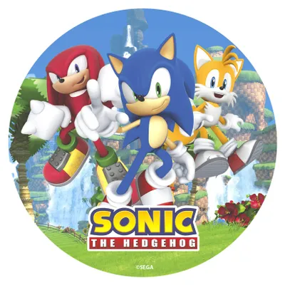 Obrázok produktu pre Sonic torta topper 20cm Ø oblátky papier narodeniny