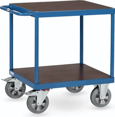 Produktbild von Fetra Tischwagen 1.200 kg LxB 700 x 700 mm, 3 Böden, Blau/Siebdruckplatte