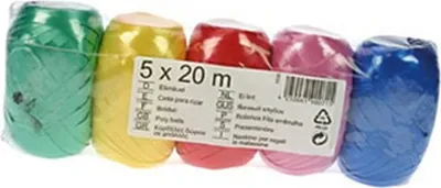 Produktbild von 5 x 20Meter Geschenkband Kräuselband Präsentband Gelb, Grün, Rot, Lachs, Lila Geschenke verpacken schön einpacken Weihnachten Feste Überraschung