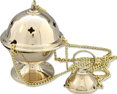 Produktbild von Weihrauchschwenker mit Kette Handarbeit Räuchergefäß Deko Esoterik Gold Neu 1312