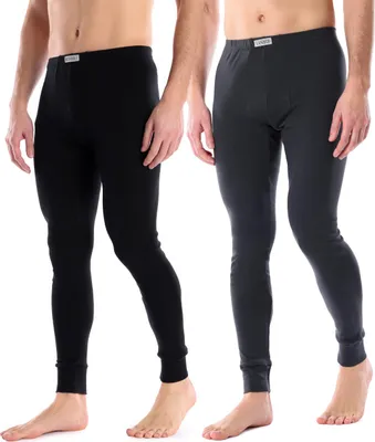 Image de Ladeheid 2 Pack Hommes Caleçon long LA40-247 (Noir, Graphite, XL)