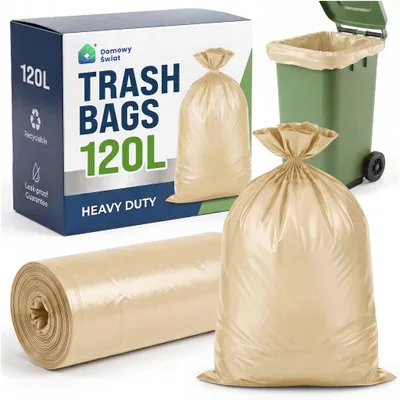 Obrázek produktu pro Žluté Klasické Odpaďové Pytly, Pevné, Odolné, Univerzální, 120 L, 1 Rolka