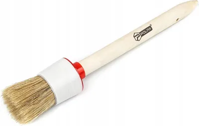 Obrázok produktu pre ŠTANDARDNÁ okrúhla kefa, zmiešané štetiny, drevená rukoväť, 10/40 mm, Polax