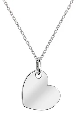 Produktbild von MATERIA by Matthias Wagner Gravur Kette mit Herz Anhänger - 925 Silber Herzkette Liebe rhodiniert 42-45cm KA-452