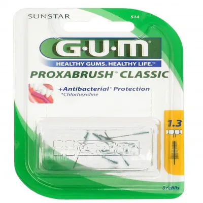 Produktbild von Gum Proxabrush Classic 1,3mm  gelb - Tanne 8 Stück