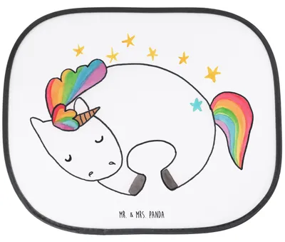Produktbild von Mr. & Mrs. Panda Sonnenschutz Auto Einhorn Nacht - Weiß - Geschenk, Träume, Unicorn, für Autoscheiben, Sonnenblende, saugnapf, Traum, Menschen, Einhörner, Seitenscheibe