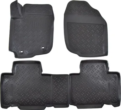 Produktbild von J&J AUTOMOTIVE | 3D Automatten Gummi Matten Gummifußmatten TPE Passend Für Toyota RAV4 2012-2017, Schwarz, Anti-Rutsch, Allwettermatten, Passgenaue, Hohes Rand
