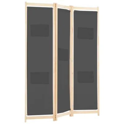 Produktbild von "2026 Aktion" 3-teiliger Raumteiler Paravent Elegantes Design - Trennwand/Sichtschutz - Grau 120x170x4 cm Stoff DEMöbel 7812953