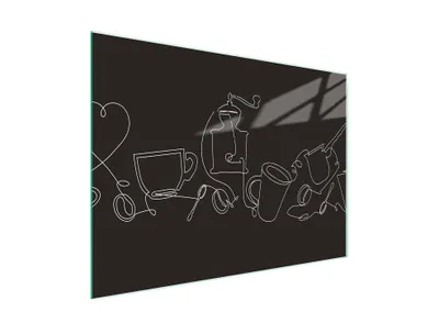 Productafbeelding van Glazen snijplank, 30x22 cm, zwart