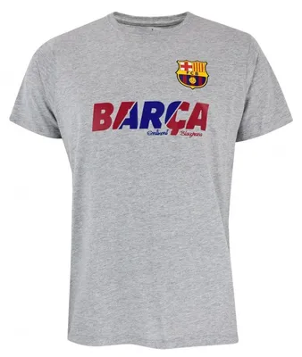 Zdjęcie produktu dla Koszulka męska FC Barcelona, model 5001CBSG, 100% bawełna, oficjalny produkt z licencją, rozmiar XL, kolor: szary