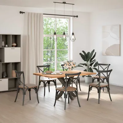 Immagine prodotto di Gamba per Tavolo da Pranzo a Forma di Ragno Nero 85x85x(72-73) cm Acciaio