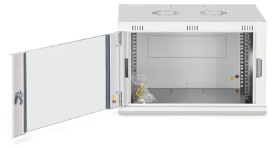 Obrázok produktu pre Digitus DN-19 07-U-EC 7U 600 mm široká racková skriňa - sivá - sklo, oceľ