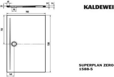 Produktbild von Kaldewei 358847983711 DW SUPERPLAN ZERO Mod.1588-5, 900 x