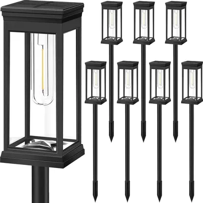 Produktbild von 8 stuecke Solar Garten Lampe Aussen Boden Lampe Landschaft Lampe Garten Licht Solar Rasen Lampe