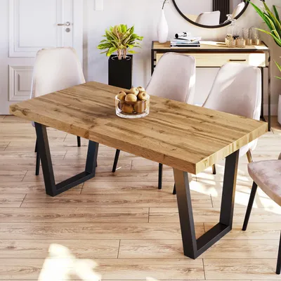 Produktbild von Furneo | Ausziehbarer Esstisch - 160/260 cm - Eiche Wotan - Metallbeine - Stilvolles Design - Robust - für Küche und Esszimmer