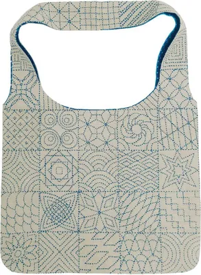 Zdjęcie produktu dla Zestaw do haftu toreb Le Bonheur des Dames "Torba Sashiko do haftu i szycia", z nadrukiem, 34x50cm