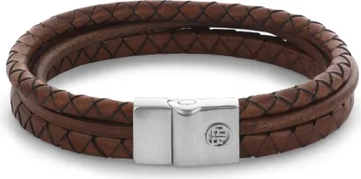 Produktbild von Rebel & Rose RR-M0056-S-L Armband Full Metal Premium Combo 12mm Cognac